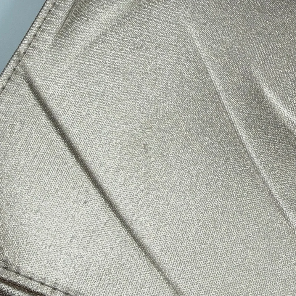 Lancome Metallic Champagne Rose Gold  Embossed Cosmetic Makeup Bag‎ Vanity Case